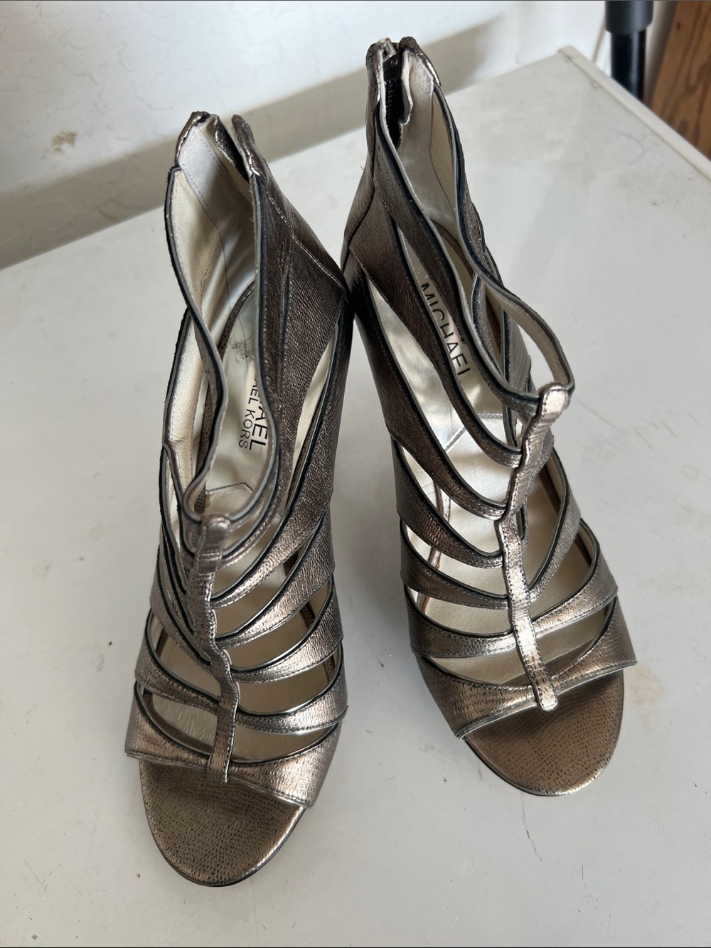 Michael Kors Bronze Metallic Strappy High Heels
